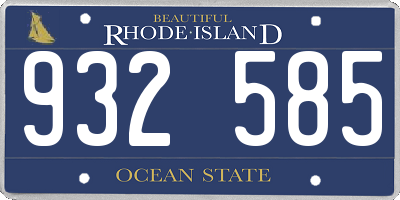 RI license plate 932585