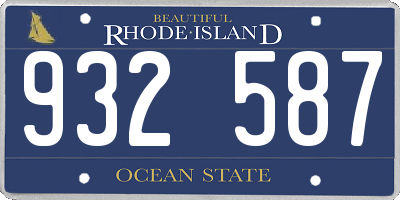 RI license plate 932587