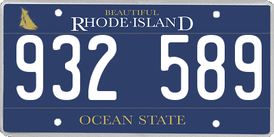 RI license plate 932589