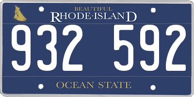 RI license plate 932592