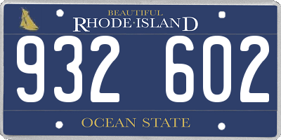 RI license plate 932602