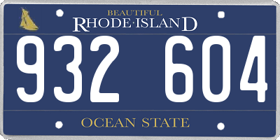 RI license plate 932604