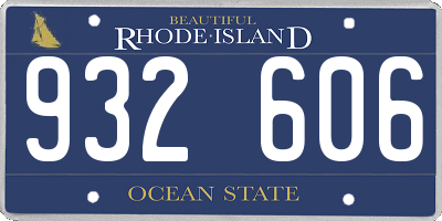 RI license plate 932606