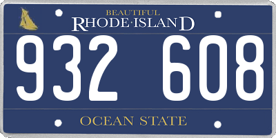 RI license plate 932608