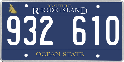 RI license plate 932610