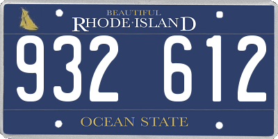 RI license plate 932612