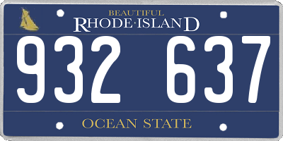 RI license plate 932637