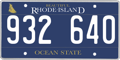 RI license plate 932640
