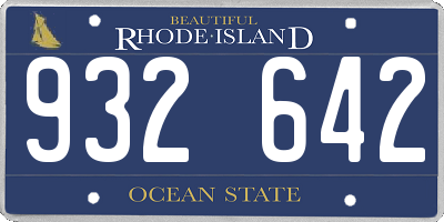 RI license plate 932642