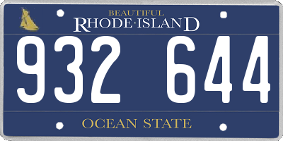 RI license plate 932644