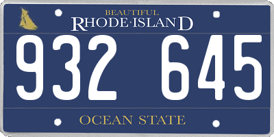 RI license plate 932645