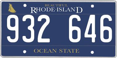 RI license plate 932646