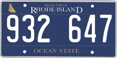 RI license plate 932647