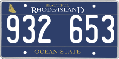 RI license plate 932653