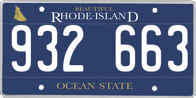 RI license plate 932663