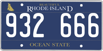 RI license plate 932666