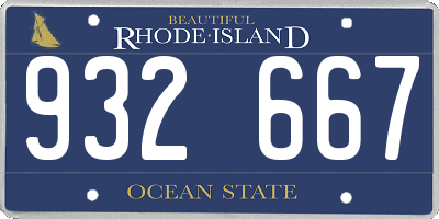 RI license plate 932667