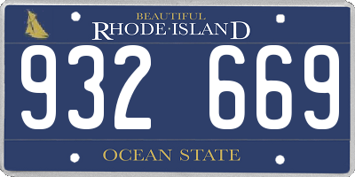 RI license plate 932669