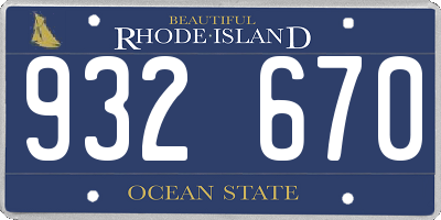 RI license plate 932670