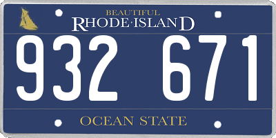 RI license plate 932671