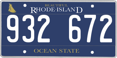 RI license plate 932672