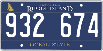 RI license plate 932674