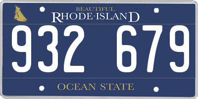 RI license plate 932679