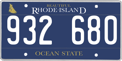 RI license plate 932680