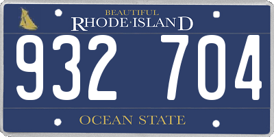 RI license plate 932704