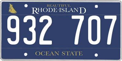 RI license plate 932707