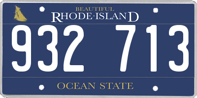 RI license plate 932713