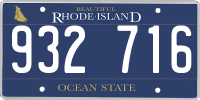 RI license plate 932716