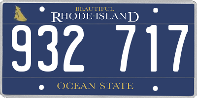 RI license plate 932717