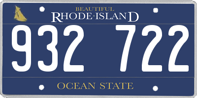 RI license plate 932722