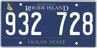 RI license plate 932728