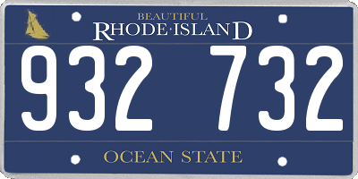 RI license plate 932732