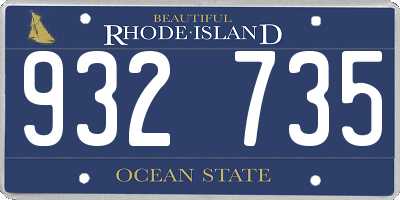 RI license plate 932735