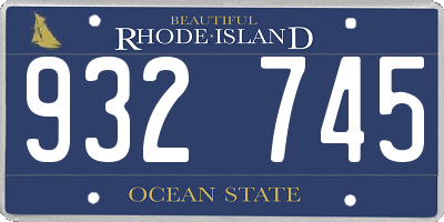 RI license plate 932745