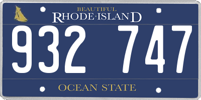 RI license plate 932747