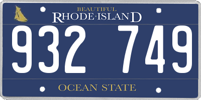 RI license plate 932749