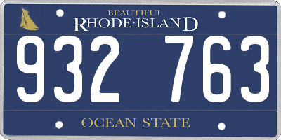 RI license plate 932763