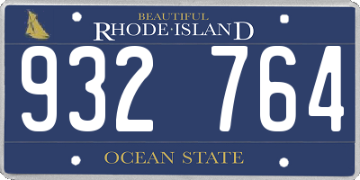 RI license plate 932764