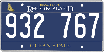 RI license plate 932767