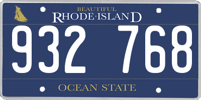RI license plate 932768
