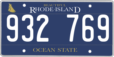 RI license plate 932769