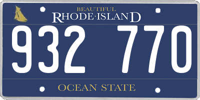 RI license plate 932770