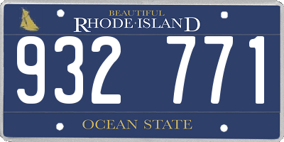 RI license plate 932771