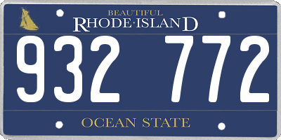 RI license plate 932772