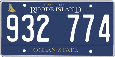 RI license plate 932774