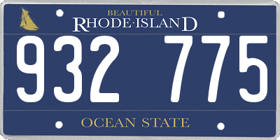 RI license plate 932775